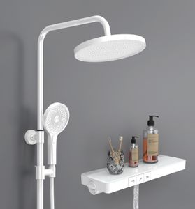 EMKE Duschsystem mit Thermostat 38℃ – Edelstahl Duscharmatur-Set, 3-Strahlarten Handbrause, Duschpaneel, Regendusche, Bad- & Duscharmaturen, Weiß EMKE Duschsystem mit Thermostat 38℃ – Edelstahl Duscharmatur-Set, 3-Strahlarten Handbrause, Duschpaneel, Regendusche, Bad- & Duscharmaturen, Weiß