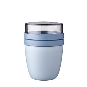 Mepal Lunchpot Ellipse Nordic blue - Praktischer Müslibecher, Joghurtbecher, To Go Becher - Geeignet für Tiefkühler, Mikrowelle & Spülmachine - 500 ml