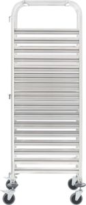 vidaXL Tablettwagen für 16 Tabletts 38x55x163 cm Edelstahl