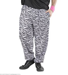 80er Jahre Hose mit Zebra Muster, schwarz-weiß  Gr. XL