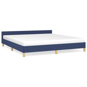 vidaXL Posteľná posteľ s čelom Modrá 160x200 cm Látka