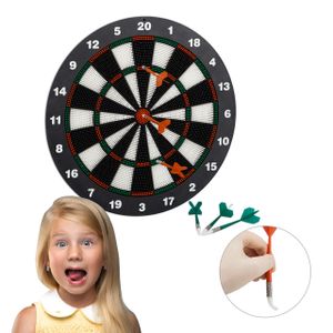 relaxdays Dartscheibe mit Darts schwarz