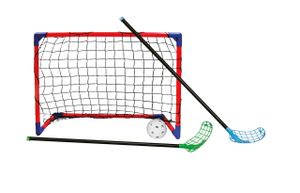 Floorball CROSS Set, 2 Schläger, 1 Tor