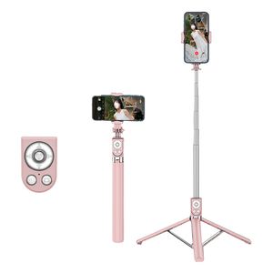 Selfie-Stick-Stativ mit Fernbedienung, Handy-Stativ, kabelloser Selfie-Stick für iOS- und Android-GeräteRosa1,75m