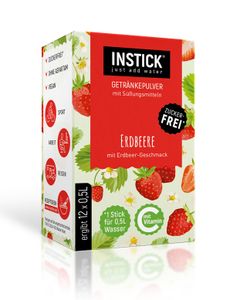 INSTICK Getränkepulver Erdbeere für 12 x 0,5 L pfandfrei