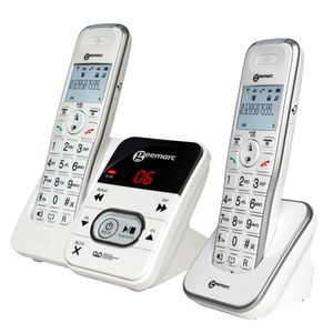 Geemarc AmpliDECT 295 DUO mit 1 schnurlosem Schwerhörigen-Telefon 30 dB mit integriertem Anrufbeantworter und einem Zusatztelefon - Deutsche Version