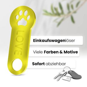 Pfote - Sofort abziehbarer Schlüsselanhänger, um Ihre Tierliebe zu zeigen, Farbe:Gold, Stück:3, Motiv:Pfote
