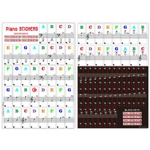 INF Etiketten Aufkleber für Klaviertastatur mit 88/61/54/49 Tasten