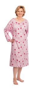 SUPRIMA Pflegehemd langarm mit Blumenmuster rosa S/M= Damen 36/38-40/42 1 Stück