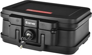 COSTWAY Sicherheitsbox Safe-Box mit Schloss & Griff, wasserdichte Dokumentenbox für Reisen & Business, Schlüsseltasche Reisesichere Tasche 5L, Schlüsselschloss
