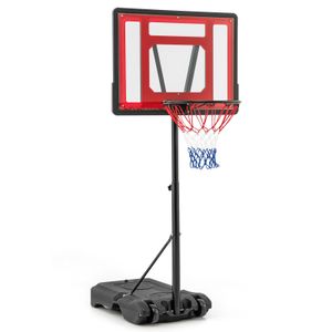 COSTWAY Pool Basketballkorb outdoor, Basketballständer 115-135cm höhenverstellbar mit Ständer & Rädern