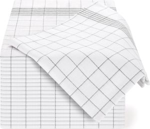 Blumtal 20er Set Premium Geschirrtücher - Hochwertige Geschirrhandtücher, 100% Baumwolle, grau kariert, 50x70cm