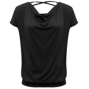 Yoga-Shirt flowing batwing "ala" - black XS