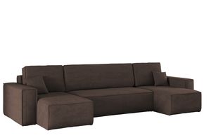 Kaiser Möbel Ecksofa mit schlaffunktion und bettkasten, Sofa U-form, Couch U-form BEST Dicker Cord Braun