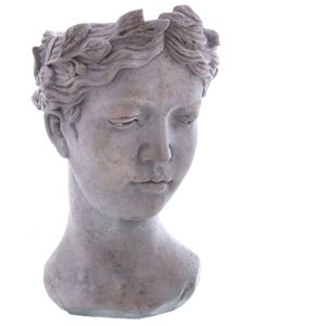 Pflanztopf "Ariadne" im Vintage-Look aus Beton - wetterfest - Pflanzkübel Büste antik Pflanzgefäß Gesicht