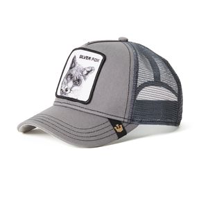 Goorin Bros. Trucker Cap Baseball Mütze Mesh Hat Animal Patch Tier Motiv, Grösse:one-size, Farbe:Silver Fox-Grau