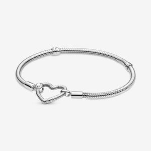 Pandora Armband 599539C00 Bracelet Chain Heart Closure Snake Chain Bracelet Sterling Silber 925 18