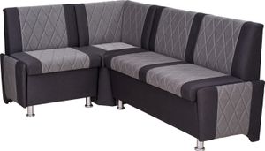Eckbank Polin, Sitzbank Grau, mit Stauraum, Truhenbank 174x125 cm