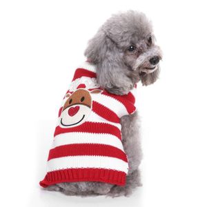 Haustierbedarf Weihnachtspullover Gestrickter Rollkragenpullover Haustierkleidung Hundepullover rot Elch L