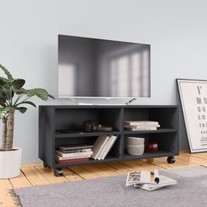 TV-Schrank mit Rollen Grau 90x35x35 cm Holzwerkstoff