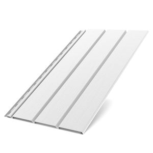 BRYZA Dachuntersichtplatte Vollkunststoff, Länge 3M, Breite 305 mm, Weiß RAL 9010