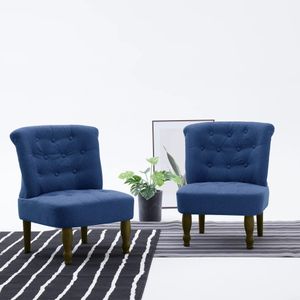 vidaXL Französische Stühle 2 Stk. Blau Stoff vidaXL Französische Stühle 2 Stk. Blau Stoff