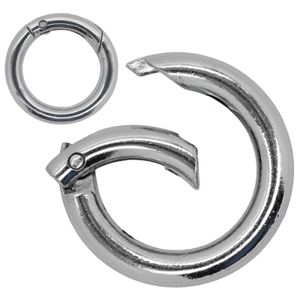 1 Ring Karabiner Innen-Ø Größenwahl Farbwahl Metall Ringkarabiner Schlüssel, Farbe:silber, Größe:Rund | 18mm x 5 mm