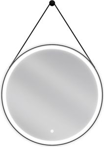 Mexen Reni lustro łazienkowe podświetlane, okrągłe 70 cm, LED 6000K, antypara, rama czarna - 9812-070-070-611-70