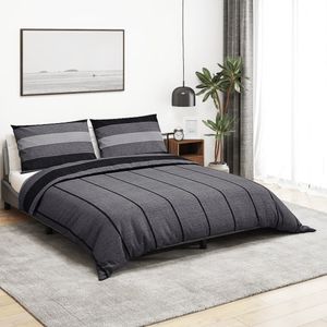 Schlichtes Bettwäsche-Set Dunkelgrau 225x220 cm Baumwolle DE7949