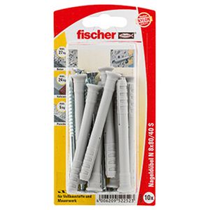 Fischer Nageldübel N 8.0 x 80 mm - 10 Stück