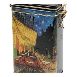 Vorratsdose von Fridolin - Kaffeedose, Teedose - geprägt und aufwendig lackiert - Künstler: Van Gogh Motiv: Cafe de Nuit - Maße: (B/H/T) ca. 11 × 18 × 7,4 cm Volumen ca. 1,5L