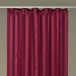 Gardine mit Kräuselband (Streifen, halbtransparent), Größe: 140x145cm, Farbe: Rot