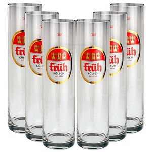 Früh Kölsch Biergläser / Gläser / Stangen Set - 6x 0,4l