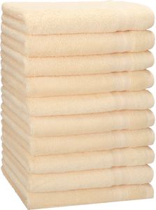 Betz 10 Stück Gästehandtücher GOLD 100%Baumwolle Qualität 600 g/m² Gästetuch-Set 30x50 cm Farbe beige