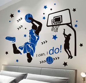 Wandaufkleber, Basketball werfen Wandaufkleber als Wanddekoration für Schlafzimmer Wohnzimmer Kinderzimmer, Kunst DIY Dekoration Wandbild Aufkleber, 89 × 118cm