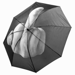 Regenschirm mit Mittelfinger Print - Stinkefinger Taschenschirm 100cm