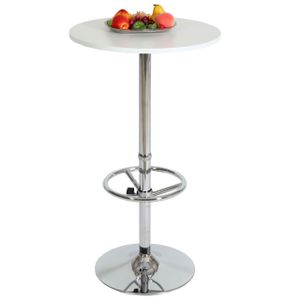 Barový stůl Barový stůl Bistro stůl Recepční stůl Bari s podnožkou Ø60cm  bílý