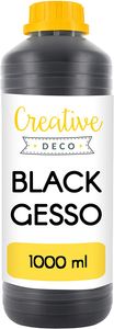 Creative Deco Professionell Schwarze Gesso | 1L | Perfekte Grundierung für Malerei | Ideal für Acryl-Farben, Öl-Farben,  Pouring, Decoupage, Finnabair