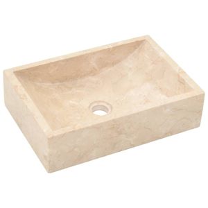 vidaXL Waschbecken 45x30x12 cm Marmor Hochglanz-Creme