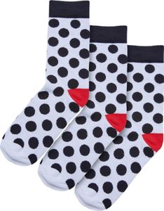 Ponožky Urban Classics Basic Polka Dot Socks 3-Pack white/black - 39–42
