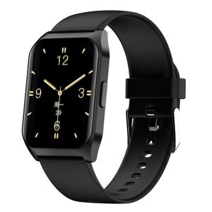 E17 Chytré hodinky s přenosným hudebním přehrávačem Fitness Tracker Monitor srdečního tepu pro muže ženy, černý gumový řemínek