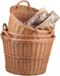 Weidenkorb Ø 45 cm HELL Kaminholzkorb Kartoffelkorb Obstkorb Füllkorb Kiepe Wäschekorb Aufbewahrungskorb Einkaufskorb Handgeflochten Bügelkorb