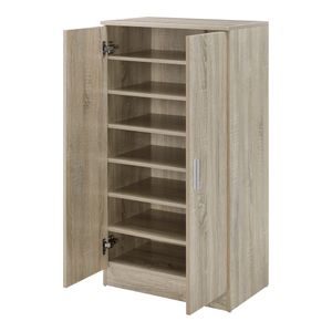 [en.casa] Schuhschrank 108x55x35cm Sonoma-Eiche Schuhregal Schuhablage Schrank Schuhaufbewahrung Kommode Platz für bis zu 14 Paar Schuhe Platzsparend