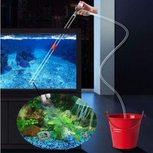 Aquarium Reiniger Aquarium Kiesreiniger Fischtank Wasserwechsler Kit mit Langer Düse für Wasserwechsel und Filterkiesreinigung Mit Luftdruckknopf und Einstellbarem Wasserdurchflussregler