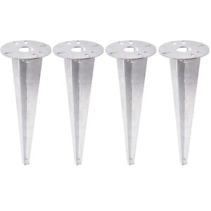TRIBECCO zemný hrot Ø116x300mm pre záhradnú lampu s otvorom na kábel Ø30mm, žiarovo pozinkovaný (4 kusy)