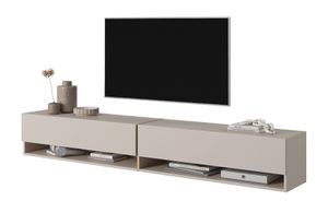 Selsey MIRRGO - TV-Möbel 200 cm taupe mit goldener Einlage