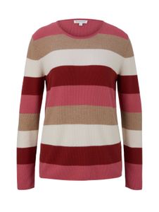 Tom Tailor sweater with structure 28150 pink block stripe S