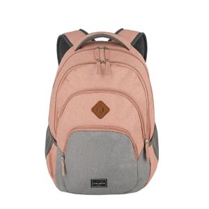 Travelite Basics Rucksack mit Laptopfach Schulrucksack Daypack Backpack, Farbe:Rosa/Grau