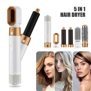 Haarstyler 5 in 1, Rundbürstenföhn Warmluftbürste,Haarstyler mit Automatischer Lockenstab,Glättbürste, Glätten