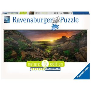 1000 Teile Ravensburger Puzzle Panorama Nature Edition Sonne über Island 15094